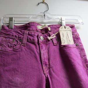 Designer M2F Free People Distressed Bright Pink Skinny Jeans Size 27 NWT